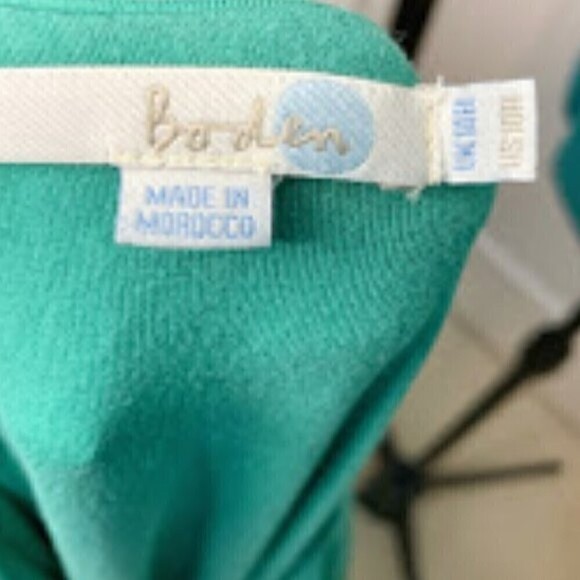 Boden Ruth Faux Wrap Ruched V Neck Casual Half Sleeve Midi Knit Stretch Dress - Picture 8 of 9